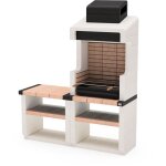 Maestro ferretero - tuozi - barbecue fixe pour bois et charbon modle durango plus support (blanc / arenisca ...