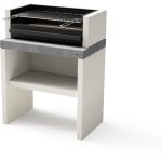 Maestro ferretero - tuozi - barbecue fixe pour bois et charbon mod�le plan 1 plus (gris / blanc - 78 ...