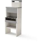 Tuozi - barbecue fixe inox pour bois et charbon modèle venit flex plus hotte (gris / blanc - 78 x 47 ... Tuozi - barbecue fixe inox pour bois et charbon modèle venit flex plus hotte (gris / blanc - 78 x 47 ...