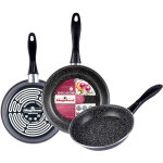 Gransasso set 3 poêles à frire 18 - 20 - 24cm, induction, pierre non adhérente sans pfoa gris - magefesa ... Gransasso set 3 poêles à frire 18 - 20 - 24cm, induction, pierre non adhérente sans pfoa gris - magefesa ...
