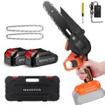 Magicfox - tronçonneuse électrique sans fil rechargeable 4. 0ah, avec 2 chaînes 6 pouces et 2 batteries ... Magicfox - tronçonneuse électrique sans fil rechargeable 4. 0ah, avec 2 chaînes 6 pouces et 2 batteries ...