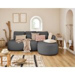 Lisa design - mahina - canap d'angle droit - 4 places - convertible avec coffre - en tissu bouclette ...