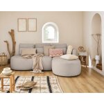 Lisa design - mahina - canap d'angle droit - 4 places - convertible avec coffre - en tissu bouclette ...