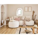 Lisa design - mahina - canap d'angle gauche - 4 places - convertible avec coffre - en tissu bouclette ...