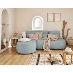 Lisa design - mahina - canap� d'angle gauche - 4 places - convertible avec coffre - en tissu bouclette ...