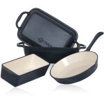 Mahlzeit set en fonte �maill�e 3 pi�ces � 24 cm, 1, 6 litre, 4, 8 litres blue berry, casseroles