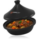 Mahlzeit tajine en fonte  25 cm maille tajine avec couvercle, cramique maille pour four