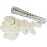 Maillestore - kit de fixation brise - vue - lot de 5 kits (26 pastilles + 4m de fil par kit) blanc lot ...