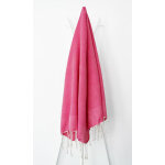 La maison d'amelie - fouta 100x200 cm tarifa unie rose fuchsia - 100% coton - franges