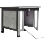 Mucola ? maison de chat en bois blanc / gris pour ext�rieur ? dimensions 42x50cm ? toit hydrofuge ? acc�s ...