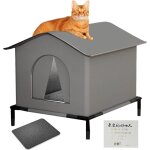 Maison pour chat d'ext�rieur abri ext�rieur avec tapis et sol sur�lev�