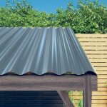 Maison chic - lot de 12 panneaux de toit plaque panneau et lame de bardage acier enduit de poudre gris ...