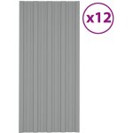 Maison chic - lot de 12 panneaux de toiture plaque panneau et lame de bardage acier galvanis gris 100x45 ...