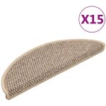 Maison chic - lot de 15 tapis d'escalier autocollants tapis de marche marchette escalier 56x20 cm beige ...