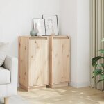 Lot de 2 buffets bahut meubles de rangement commode 31, 5x34x75 cm bois massif de pin 10683