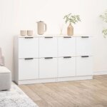 Maison chic - lot de 2 buffets bahut meubles de rangement commode blanc 60x30x70 cm bois d'ingnierie ...