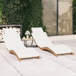 Maison chic - lot de 2 chaises longues bain de soleil transat avec coussins bois massif de teck 59971 ... Maison chic - lot de 2 chaises longues bain de soleil transat avec coussins bois massif de teck 59971 ...