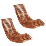 Maison chic - lot de 2 chaises longues basculantes bain de soleil transat bois d'acacia 20319