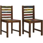 Maison chic - lot de 2 chaises chaises de salle  manger chaise de cuisine bois de rcupration solide ...