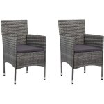 Maison chic - lot de 2 chaises chaises de salle � manger chaise de jardin r�sine tress�e gris 59478