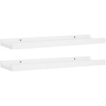 Maison chic - lot de 2 �tag�res � rebord pour cadre photo meuble �tag�re - blanc 40x9x3 cm mdf