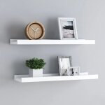 Maison chic - lot de 2 tagres  rebord pour cadre photo tagre murale meuble de rangement blanc 60x9x3 ...
