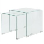 Maison chic - lot de 2 tables gigognes tables basses tables d'appoint verre trempé transparent 34747 Maison chic - lot de 2 tables gigognes tables basses tables d'appoint verre trempé transparent 34747