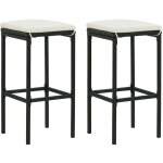 Maison chic - lot de 2 tabourets de bar avec coussins style contemporain chaises de bar noir résine tressée ... Maison chic - lot de 2 tabourets de bar avec coussins style contemporain chaises de bar noir résine tressée ...