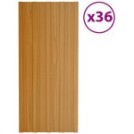 Maison chic - lot de 36 panneaux de toiture plaque panneau et lame de bardage acier galvanis bois clair ...