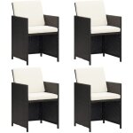 Maison chic - lot de 4 chaises de jardin, chaises d'ext�rieur, fauteuils de jardin r�sine tress�e noir ...
