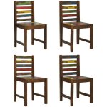 Maison chic - lot de 4 chaises chaises de salle  manger chaise de cuisine bois de rcupration solide ...