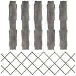 Maison chic - lot de 5 cl�ture � treillis cl�ture de jardin panneau de cl�ture gris bois de sapin massif ...