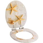 Maison chic - abattant wc sige wc mdf couvercle  fermeture en douceur toile de mer 23291