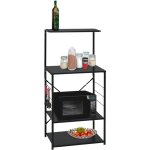 Armoire  four  micro - ondes armoire de cuisine meuble bas de cuisine noir 60x39, 6x123 cm agglomr ...