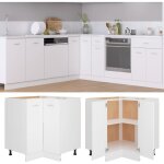 Armoire plancher d'angle armoire de cuisine meuble bas de cuisine blanc 75, 5x75, 5x80, 5 cm aggloméré ... Armoire plancher d'angle armoire de cuisine meuble bas de cuisine blanc 75, 5x75, 5x80, 5 cm aggloméré ...