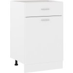 Armoire de plancher  tiroir armoire de cuisine meuble bas de cuisine blanc 50x46x81, 5 cm agglomr ...
