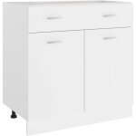 Armoire de plancher � tiroir armoire de cuisine meuble bas de cuisine blanc 80x46x81, 5 cm agglom�r� ...