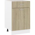 Armoire de plancher tiroir armoire de cuisine meuble bas de cuisine chne sonoma 50x46x81, 5 cm agglomr ...