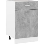 Armoire de plancher à tiroir armoire de cuisine meuble bas de cuisine gris béton 50x46x81, 5 cm aggloméré ... Armoire de plancher à tiroir armoire de cuisine meuble bas de cuisine gris béton 50x46x81, 5 cm aggloméré ...