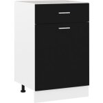 Armoire de plancher  tiroir armoire de cuisine meuble bas de cuisine noir 50x46x81, 5 cm agglomr 34593 ...