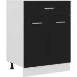 Armoire de plancher � tiroir armoire de cuisine meuble bas de cuisine noir 60x46x81, 5 cm agglom�r� 28169 ...