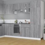 Armoire vitre suspendue armoire de cuisine meuble haut cuisine sonoma gris 60x31x60cm bois ingnierie ...