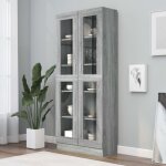 Maison chic - armoire  vitrine bibliothque armoire de rangement sonoma gris 82, 5x30, 5x185, 5cm bois ...