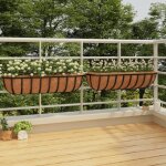Bac � fleurs murales 2 pcs - jardini�re pour ext�rieur / int�rieur jardin terrasse balcon - en coco noir ...