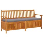 Maison chic - banc de rangement coffre de rangement avec coussin 170 cm bois d'acacia solide 69856 Maison chic - banc de rangement coffre de rangement avec coussin 170 cm bois d'acacia solide 69856