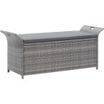 Maison chic - banc de rangement coffre de rangement avec coussin gris 138 cm résine tressée 59030 Maison chic - banc de rangement coffre de rangement avec coussin gris 138 cm résine tressée 59030