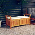 Maison chic - banc de rangement de jardin coffre de rangement avec coussin 126 cm bois d'acacia 70199 ...