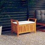 Maison chic - banc de rangement de jardin coffre de rangement avec coussin 91 cm bois d'acacia 52040