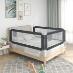 Maison chic - barrire de lit enfant barrire de scurit gris fonc 190x25 cm tissu 12349