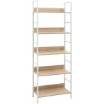 Maison chic - biblioth�que � 5 niveaux meuble de rangement meuble �tag�re ch�ne 60x27, 6x158, 5 cm agglom�r� ...